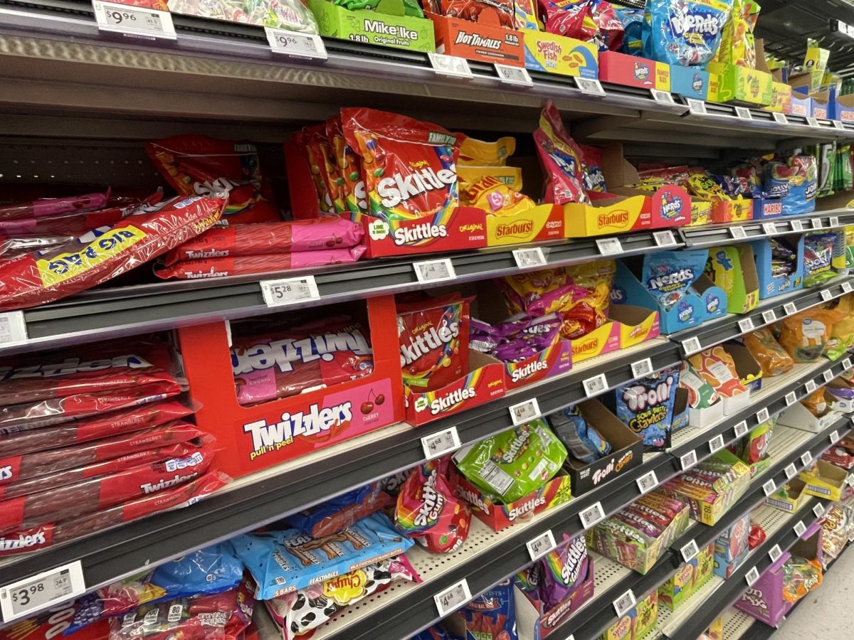 Many commonly eaten candies contain Red Dye No. 3, including candy corn, PEZ, and Ring Pops.