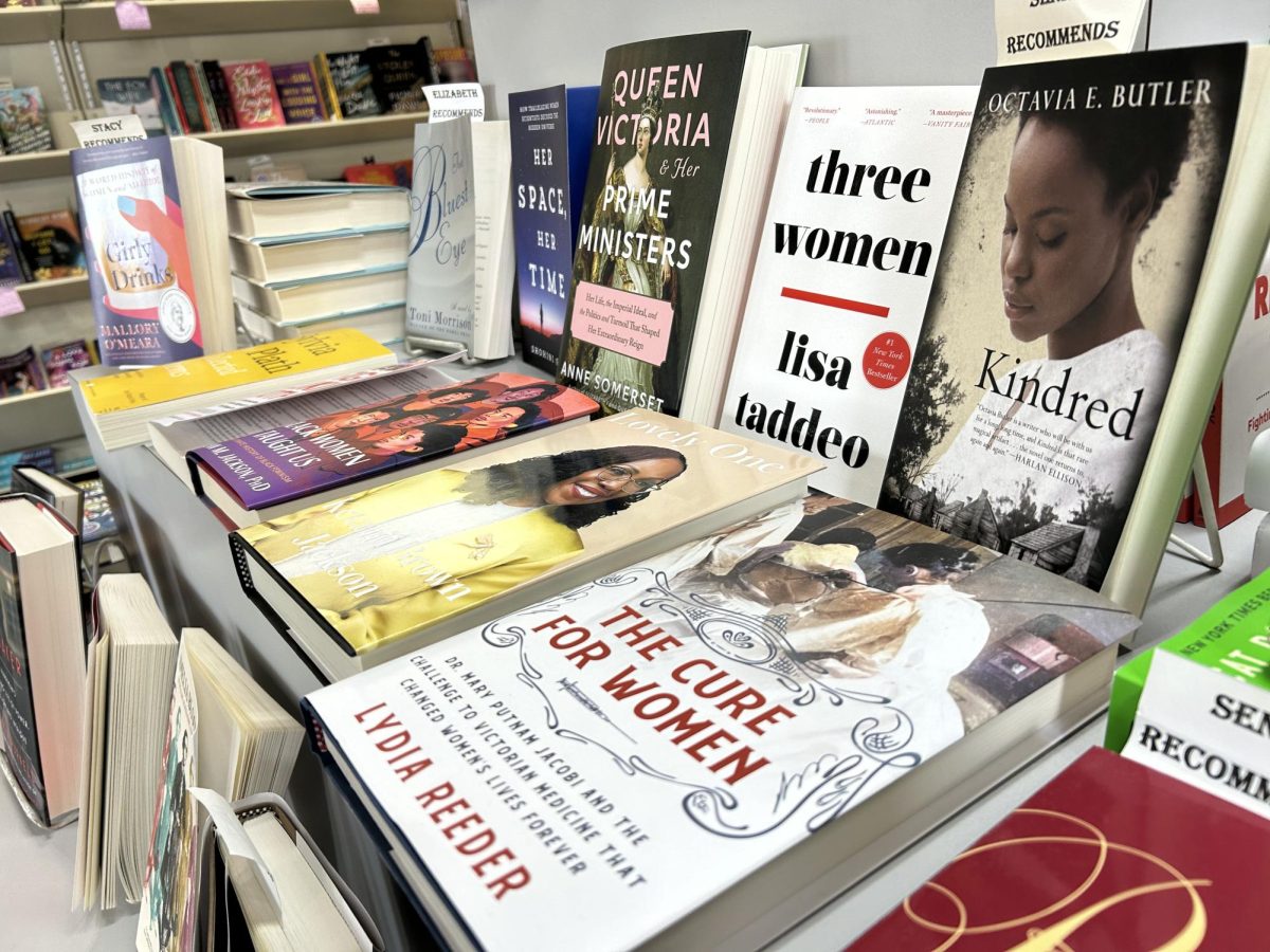 Towne Center Books displays their selection of books for Women's history moth.